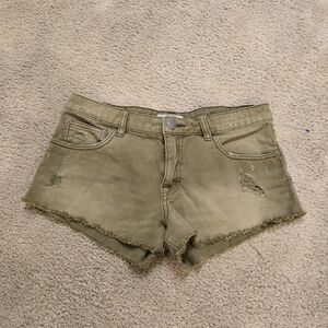 Free People Olive Jean Shorts